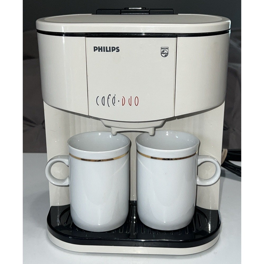 Vintage Philips Cafe Duo Coffee Maker Machine HD7100 Retro Space Saver Works